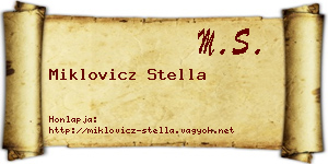 Miklovicz Stella névjegykártya